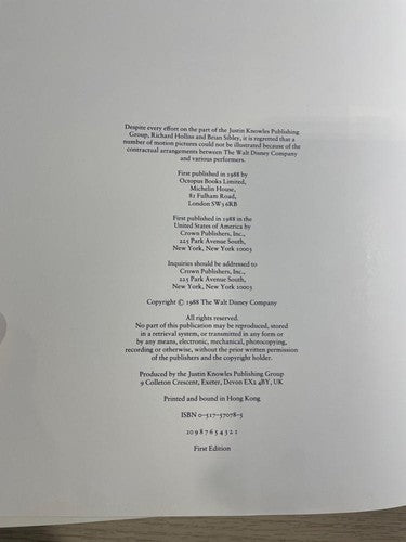 The Disney Studio Story 1988 First Edition Disney Animation History Book