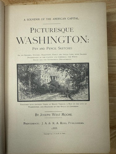 Picturesque Washington Pen and Pencil Sketches Vintage Illustrated Book