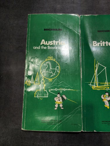 Michelin Guide Paris Brittany Austria Travel Guidebooks Set Vintage Maps