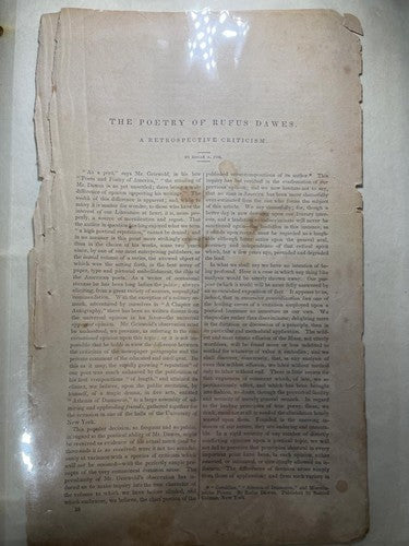 Edgar Allan Poe The Poetry of Rufus Dawes 1842 Graham's Magazine