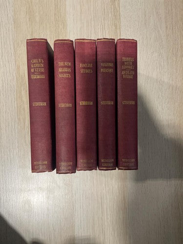 1909 Robert Louis Stevenson Medallion Edition 5 Volume Set Antique Books