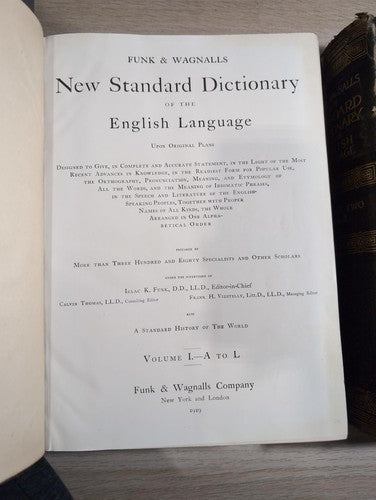 Funk & Wagnalls New Standard Dictionary 2 Volume Set 1913 Vintage Reference