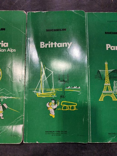 Michelin Guide Paris Brittany Austria Travel Guidebooks Set Vintage Maps