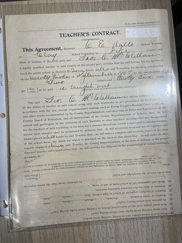 Antique Teacher Contracts & Licenses 1907-1909 Educational Ephemera Documents