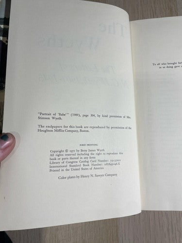 The Wyeths 1971 First Edition Art Book Andrew Wyeth N.C. Wyeth Jamie Wyeth