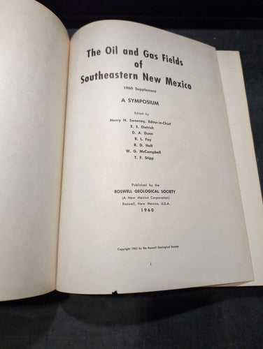The Oil and Gas Fields of Southeastern New Mexico 1960 Supplement A Symposium