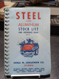 1973 Steel and Aluminum Stock List Reference Book Industrial Materials Guide