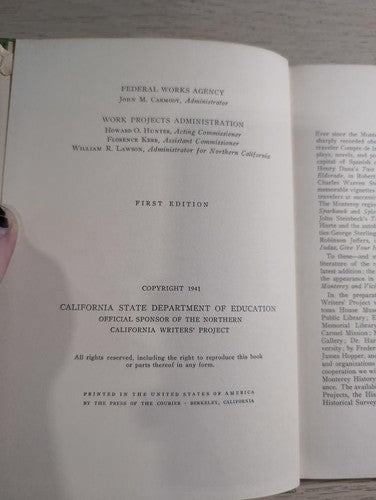 Monterey Peninsula 1941 First Edition California History Book Vintage