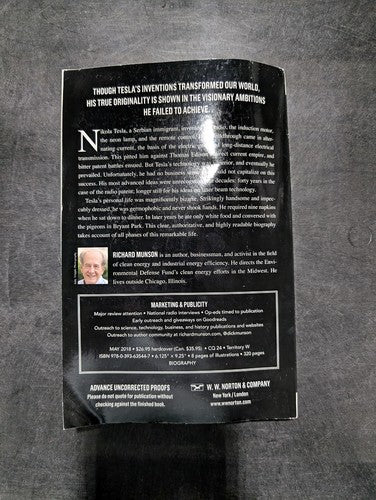 Tesla: Inventor of the Modern Advance Reading Copy ARC Uncorrected Proof