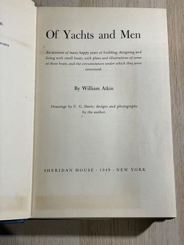 Of Yachts and Men First Edition Signed Nautical Maritime Sailing Book