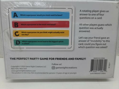 What Was The Question? Game night creations game, free shipping!!