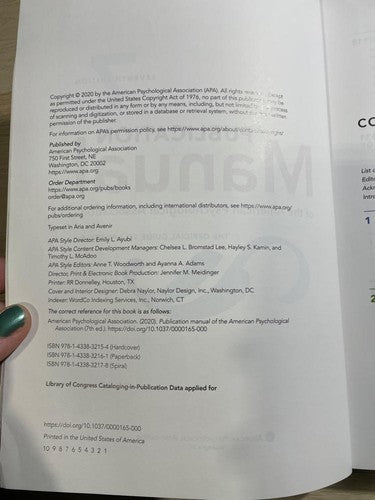 Publication Manual 7th Edition of the American Psychological Association
