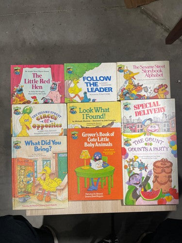 Sesame Street Book Club Lot 9 Books 1980 Vintage Children's Collection