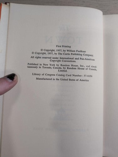 The Town William Faulkner 1957 First Edition Vintage Literature Classic