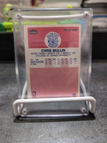 1986-87 Fleer Basketball Chris Mullin Rookie Card #77 Warriors