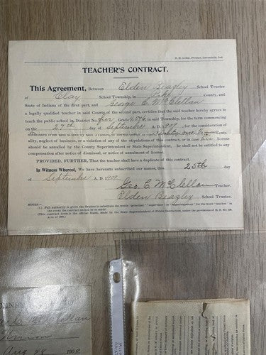Antique Teacher Contracts & Licenses 1907-1909 Educational Ephemera Documents
