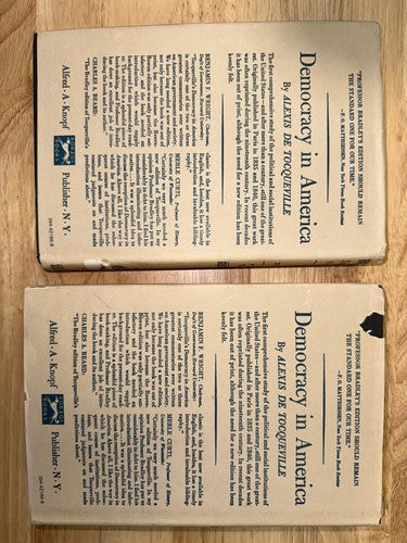 Democracy In America Volumes 1 - 2 Books Alexis De Tocqueville Political Science