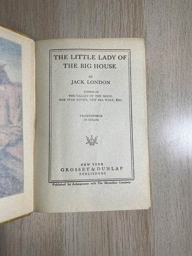 The Little Lady in the Big House Jack London 1916 First Edition Vintage