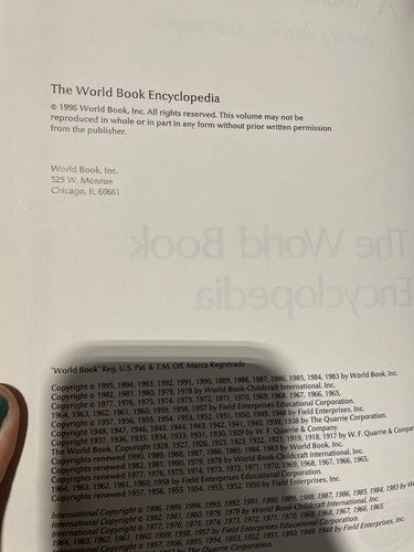 The World Book 1996 22 Volumes W/ Dictionary & '97 Year Book