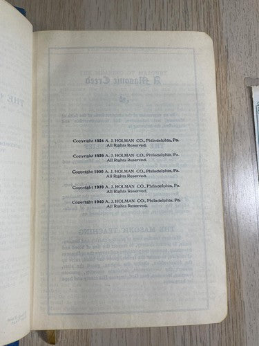 Masonic Holy Bible 1940 Bethlehem Lodge No. 453 Freemason Reference Book