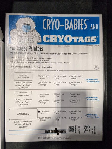 Cryo-Babies and Cryotags LCRY-1258 White Laboratory Equipment Lot of 3
