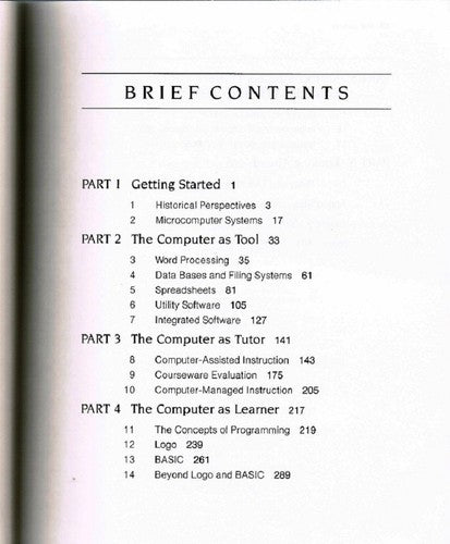 Microcomputers for Educators Hardcover Computer Education Teaching Technology