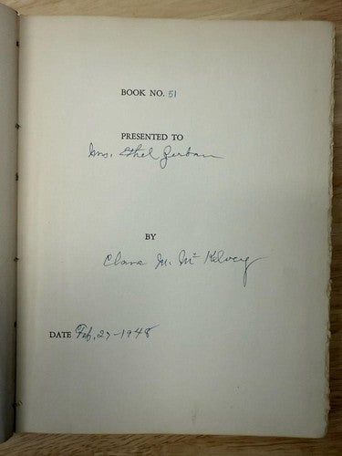 Poems and Songs Clara McKelvey SIGNED Numbered Edition #51 Poetry Book