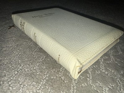 Vintage 1945 World Bible  King James Version Concordance Zipper White Amber