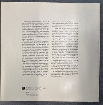 Paterson George A Tice 1972 First Edition SIGNED Photography Book