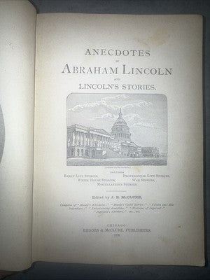 ANECDOTES OF ABRAHAM LINCOLN AND LINCOLN'S STORIES - 1879 FIRST EDITION