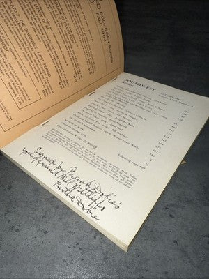Vintage Southwest Review  Historical August 1964 SIGNED by J. Frank Dobie