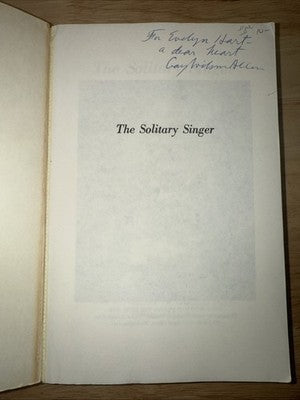 Solitary Singer : A Critical Biography of Walt Whitman by Gay W. Allen SIGNED