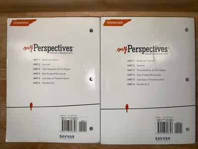 LOT 2 BOOKS My Perspectives GRADE 9 VOL 1 & 2 English Language Arts Tennessee