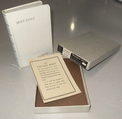 1964 White Bride's Bible KJV Original Box Clear Type Press Pocket Size