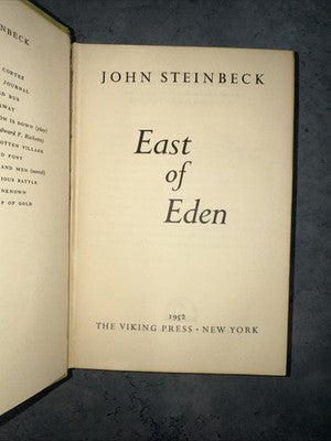East of Eden John Steinbeck 1st Edition, Viking 1952, "bite" error P281