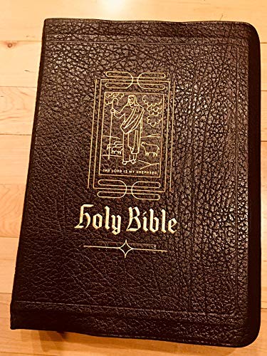 HOLY BIBLE - THE GOOD LEADER BIBLE - FAMILY SIZED - AUTHORIZED KING JAMES VERSION WITH ILLUSTRATIONS BY CELEBRATED OLD MASTERS [Leather Bound] Consolidated - Acceptable