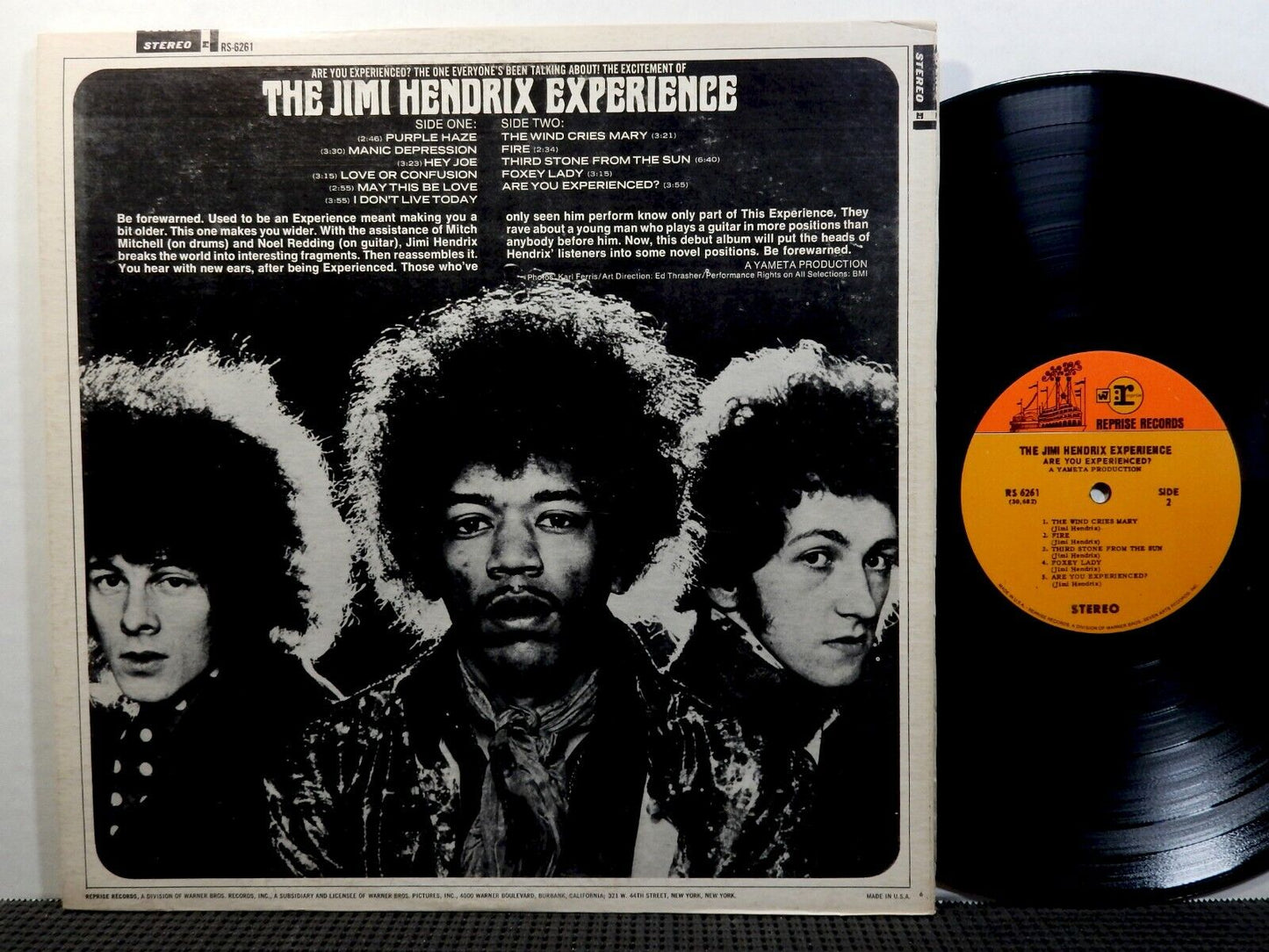 THE JIMI HENDRIX EXPERIENCE Are You Experienced? LP REPRISE 6261 STEREO Psych