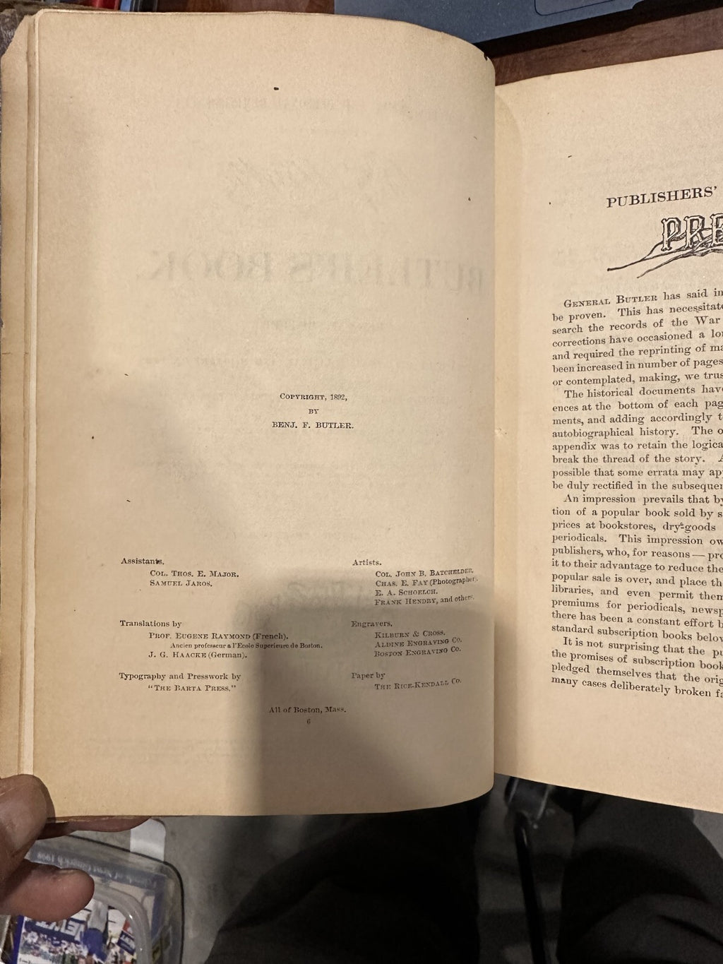 Butler's Book 1892 SIGNED by Benjamin F Butler Presentation Copy Civil War