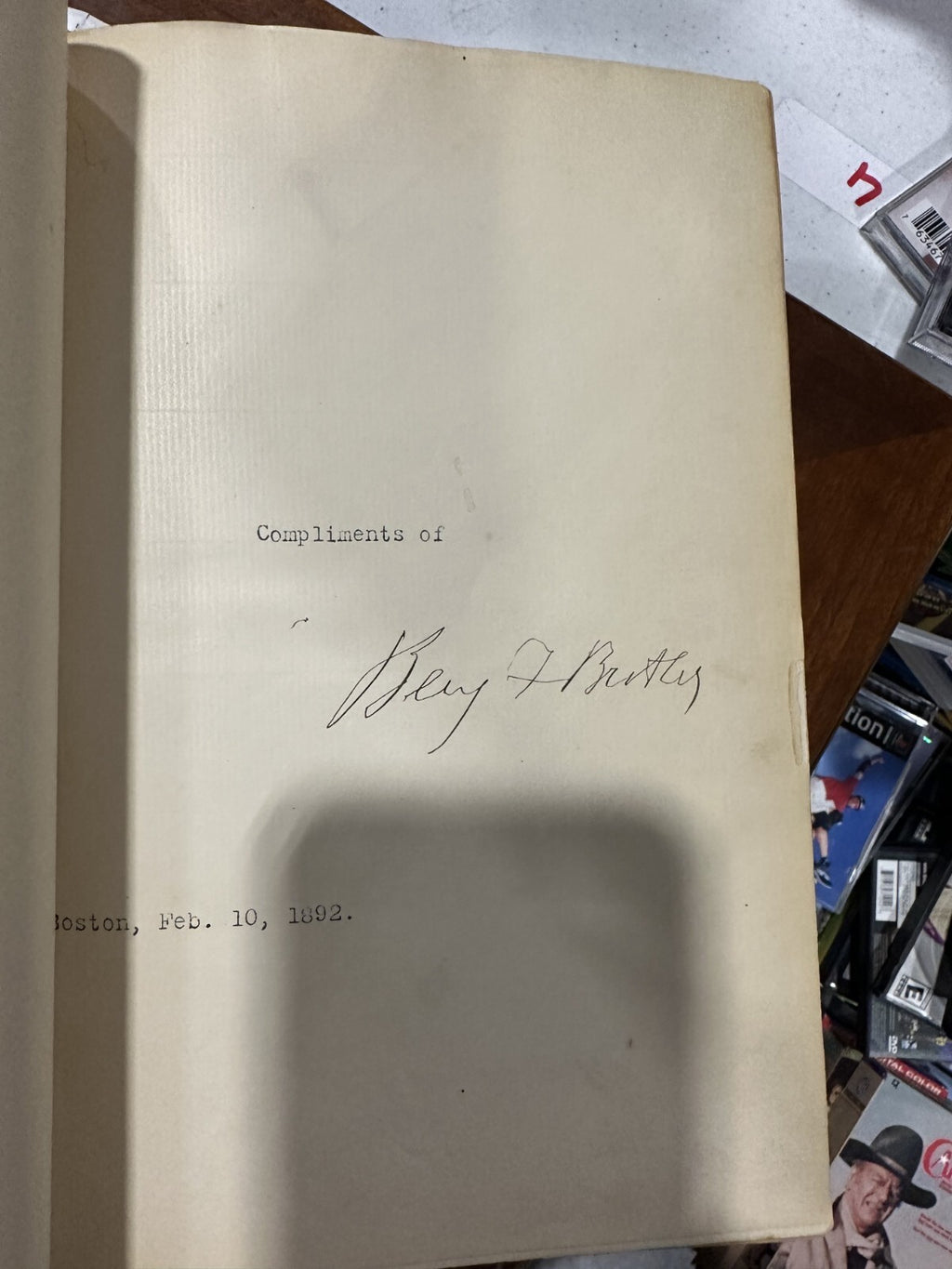 Butler's Book 1892 SIGNED by Benjamin F Butler Presentation Copy Civil War