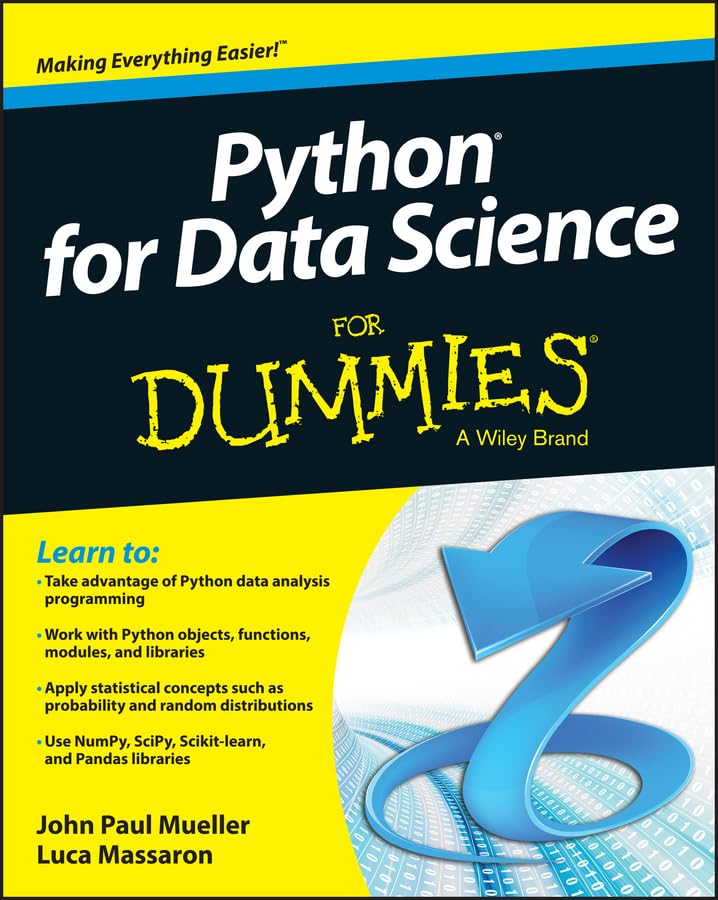 Python for Data Science For Dummies (For Dummies (Computer/Tech)) Mueller, John Paul and Massaron, Luca - Good