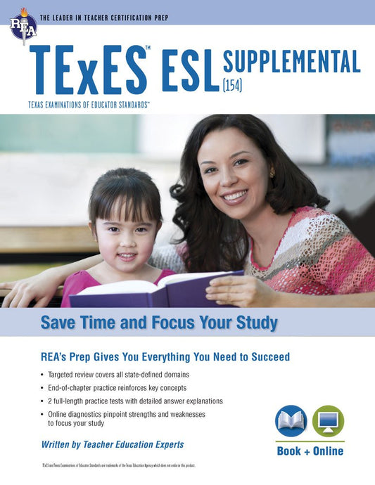 TExES ESL Supplemental (154) Book + Online (TExES Teacher Certification Test - Good