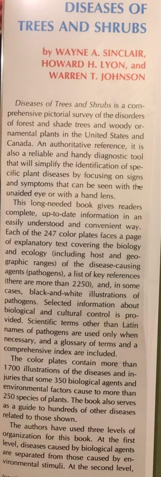 Diseases of Trees and Shrubs Sinclair, Wayne A.; Howard H. Lyon & Warren T. Johnson and Profusely illustrated