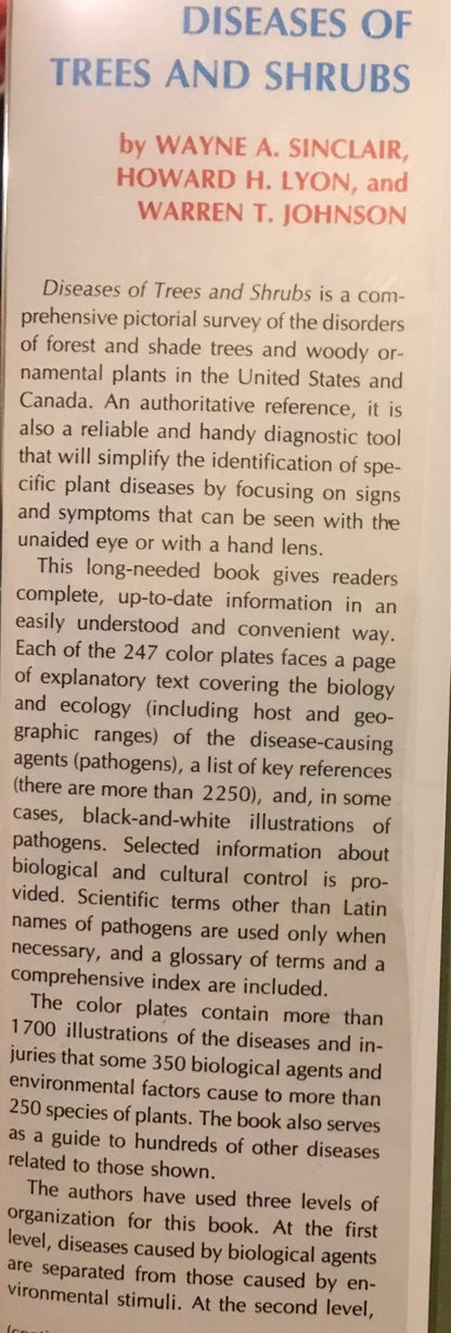 Diseases of Trees and Shrubs Sinclair, Wayne A.; Howard H. Lyon & Warren T. Johnson and Profusely illustrated