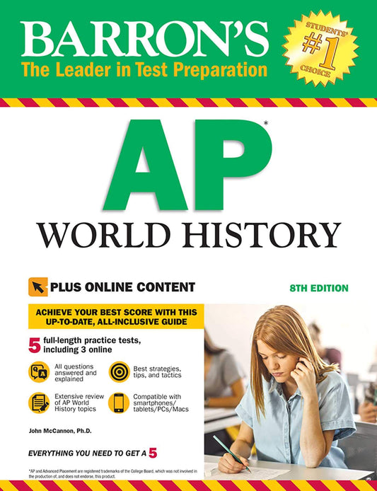 AP World History: With Online Tests (Barron's Test Prep) McCannon, John