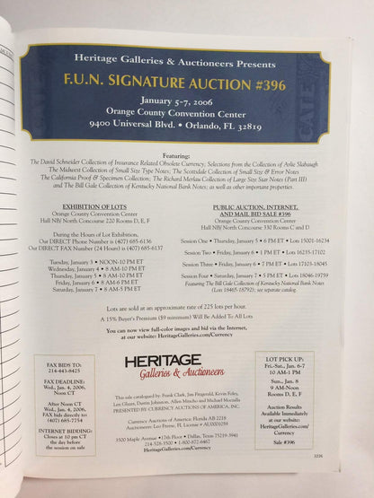 Heritage F.U.N. Currency Signature Auction #396 Frank Clark; Jim Fitzgerald and James L. Haperin - Very Good