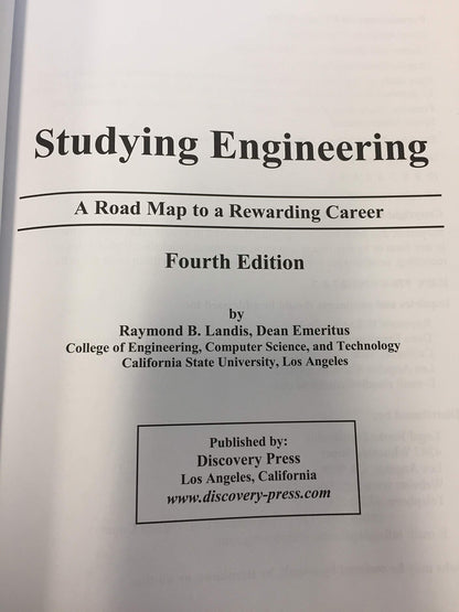 Studying Engineering: A Road Map to a Rewarding Career (Fourth Edition) [Perfect - Acceptable