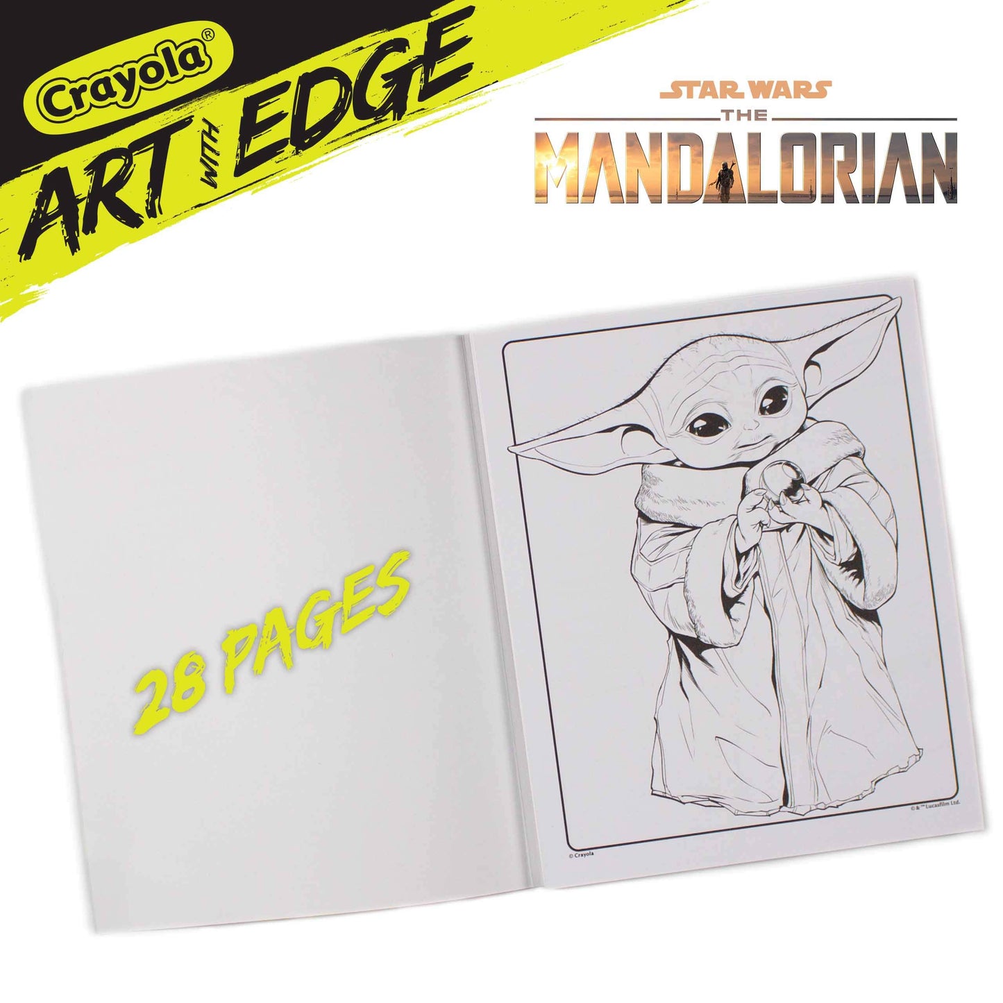 Crayola Mandalorian Coloring Book with Poster, Baby Yoda Featured, Styles Vary, 28 Pages