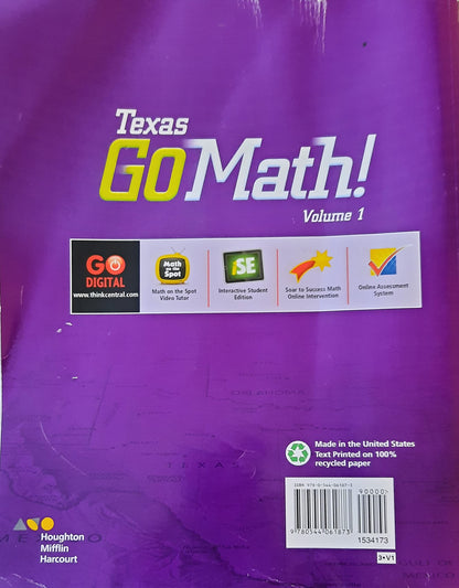 Go Math! Texas Grade 3 (1) (Houghton Mifflin Harcourt Go Math!) [Paperback] - Good