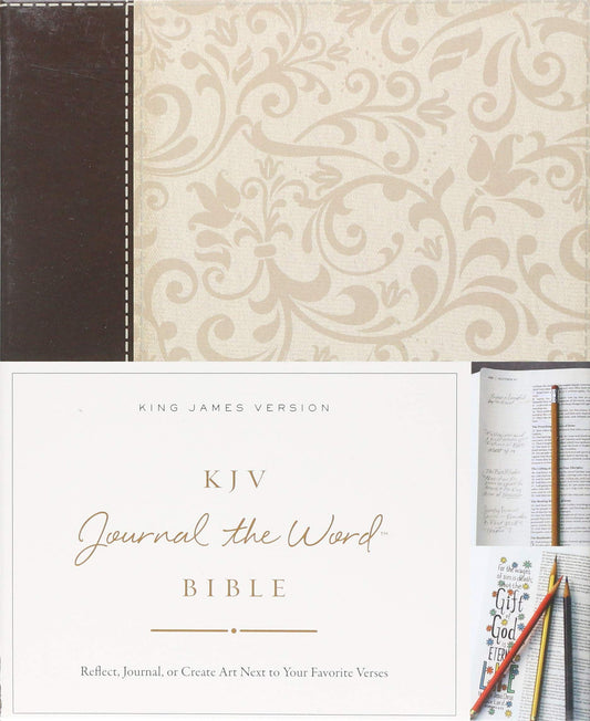 KJV, Journal the Word Bible, Leathersoft, Brown/Cream, Red Letter Edition: Reflect, Journal, or Create Art Next to Your Favorite Verses Thomas Nelson - Very Good