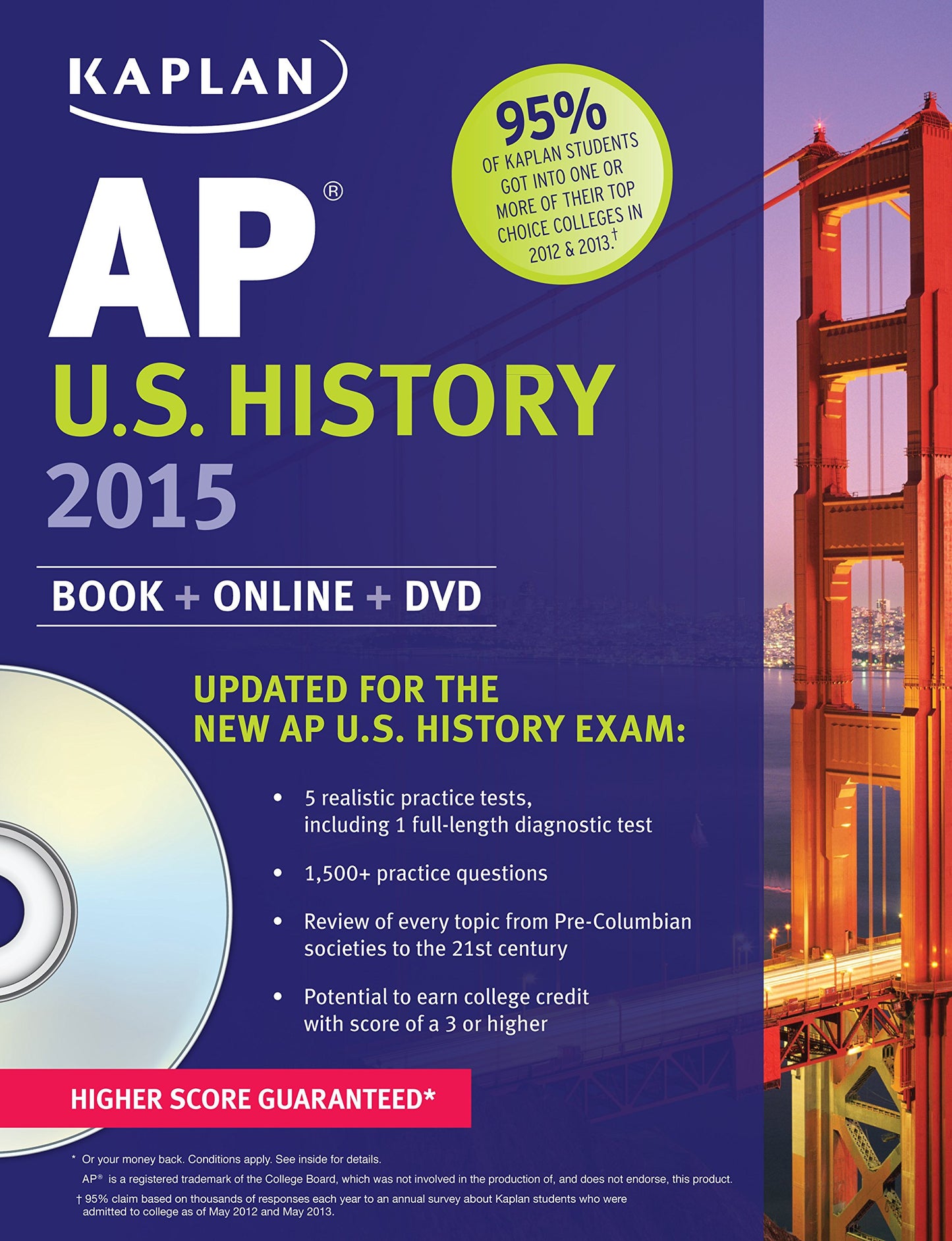 Kaplan AP U.S. History 2015: Book + Online + DVD (Kaplan Test Prep) Dornbush, Krista